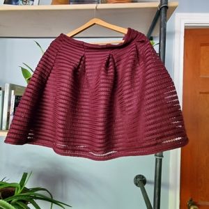 Pleated fit and flare skirt